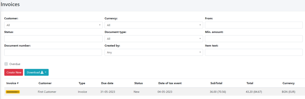 LSP Invoice